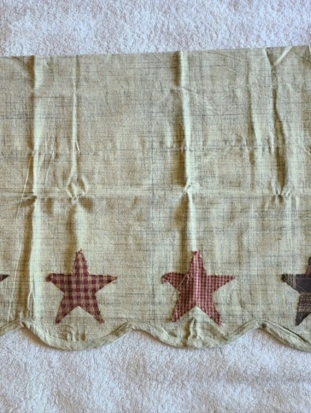 WINDOW VALANCE Country Star Western Primitive CURTAIN VALANCE